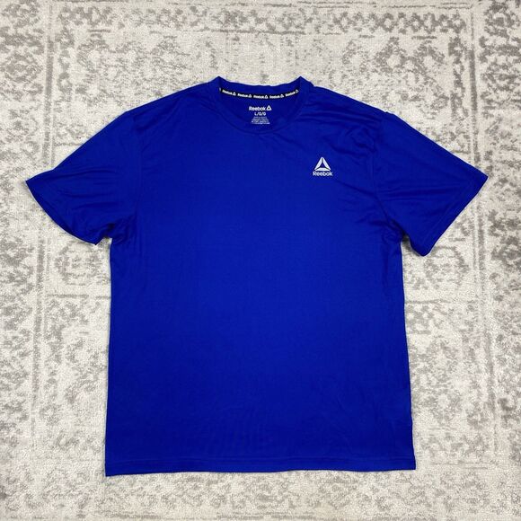Reebok Shirt Mens Blue PlayDry Performance Athletic Training Stretch Size Large - Picture 1 of 5